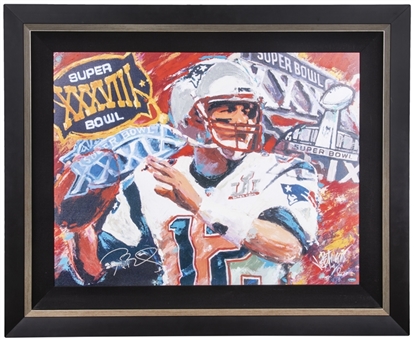 Tom Brady Signed Joe Petruccio Super Bowl XXXVIII LE (#4/12) Acrylic on 36 x 30 Canvas (Tristar) 
